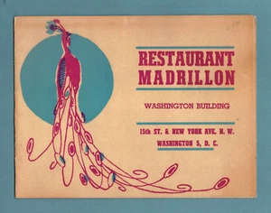 Vintage 1940's Souvenir 5" x 7" Table Photo RESTAURANT MADRILLON Washington D.C. - Picture 1 of 4
