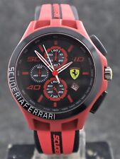 Luxury Ferrari Men Chronograph Black Dial Quartz Rubber Band Wristwatch