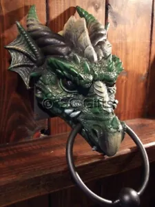 GOTHIC DRAGON HEAD DOOR KNOCKER "KRYST" AMAZING QUALITY NEW & BOXED - Picture 1 of 4