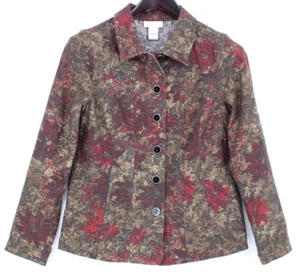 Christopher & Banks Blazer Jacke Damen Gr. S Mehrfarbig Blumenmuster Knopfleiste - Bild 1 von 3