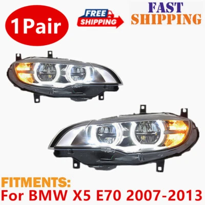 ✅Juego de montaje de faros LED luces de señal de giro para BMW X5 E70 2007-2013 actualización Foto 1 de 4