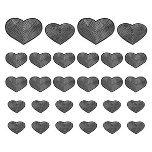 Sequin Heart Iron on Patches 28 Pcs Sew on Applique Patch Embroidery Sequin G... - Picture 1 of 6