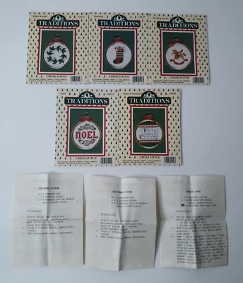 Christmas Cross Stitch Directions Only 7 Different Projects 6 Needles Ephemera  - Image 1 of 4