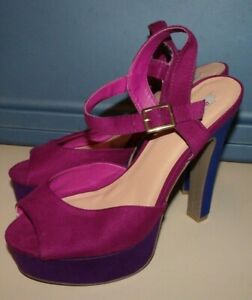 Olsenboye Purple Blue Platform Heel Shoe Sz 8M Suede