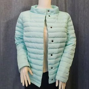 Talbots Giubbotto Piumino Trapuntato Imbottito Lusinghiero Verde Mare (Come Nuovo) Donna S - Foto 1 di 16