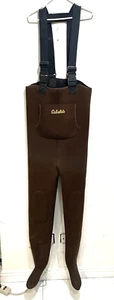 Cabela's Brown Neoprene Sole Boot Foot Waders Size MT Waterproof - Picture 1 of 8