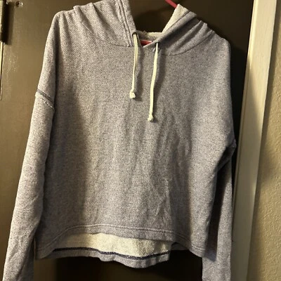 Sudadera con capucha azul recortada talla L grande para mujer Mossimo Supply Co Foto 1 de 4