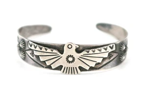 Vintage Bell Trading Post Navajo Thunderbird Sterling Silver Cuff Bracelet - Picture 1 of 14