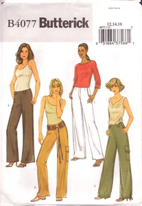 Pantalones de ajuste sueltos de longitud completa Butterick 4077 ~ faltantes/pequeños ~ tallas 12-14-16 ~ - Imagen 1 de 4