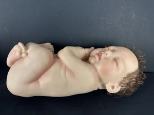 Newborn Doll by MARITA Winters 11" Reborn Doll Brunette Sleeping ADG Lifelike - Picture 1 of 15