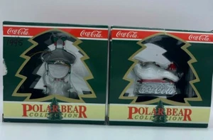 Vintage Coca Cola Polar Bear Collection Downhill Sledder Bottle Opener Ornaments - Imagen 1 de 5