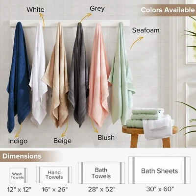 REGENCY HEIGHTS 100% Cotton Bath Towel Set Bath Towels 400gsm Essential Bundle large body wrap