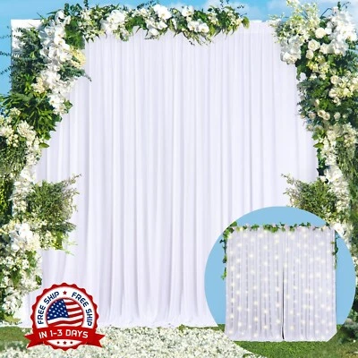 Cortinas Blancas De Fondo Para Fiestas De Boda, Cortinas De Fondo De Fotografía Foto 1 de 4