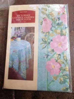 Past Times tablecloth new vintage Victorian Cottage Garden cotton  70 ins sq - Image 1 of 4