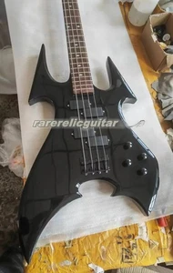 Rich Beast Black Electric Bass Guitar ,4 Strings, Rare Shaped, Diamond Inlay - Picture 1 of 6