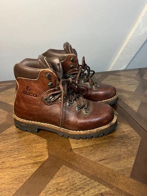 Botas de Cuero Alico Summit Para Hombres 8M Senderismo Montañismo Hechas en Italia Vibram Foto 1 de 4