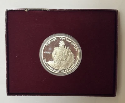 1732-1982 GEORGE WASHINGTON 90% SILVER PROOF COMMEMORATIVE HALF DOLLAR w/BOX COA - Image 1 of 4