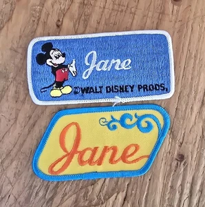 Vintage Disney Mickey Mouse Jane name patch lot Walt Disney Productions NOS - Picture 1 of 2