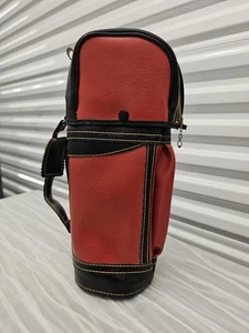 Vintage Mini Golf Bag Red Liquor Bottle Holder 12 Inches Tall 70's 80's - Picture 1 of 6