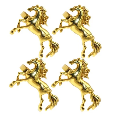  4 Pcs Ferma Tovaglioli Oro Anelli Portatovaglioli Clip Per Tovaglie - Immagine 1 di 4