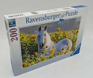 Ravensburger 13316 Puzzle weißes Pferd im Sonnenblumenfeld Natur 200 Teile Neu - Bild 1 von 10