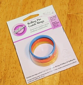 Wilton ~ FONDANT & GUM PASTE ROLLING PIN GUIDE RINGS #1907-1010 New - 3 Sizes - Picture 1 of 3