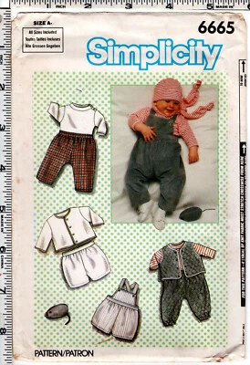 Babies' Layette...Hat, Scarf & Top Sized for Stretch Knits Only" Simplicity 6665 - Image 1 of 4