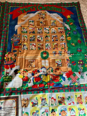 Christmas Advent Calendar with Cats Theme SSI Cotton panel 44" x 29"  (2 avb) - Image 1 of 4