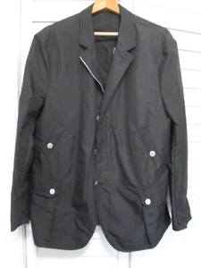 Angelo Nardelli black nylon travel commuter modern blazer coat jacket 50 42S - Picture 1 of 8