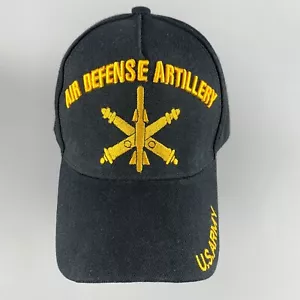 Sombrero ajustable negro bordado de artillería de defensa aérea del ejército de Estados Unidos para August Sport - Imagen 1 de 9