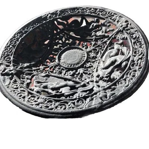 Vintage Iron Pedestal Bowl Art Nouveau Greek Mythology Ornate Dish Compote - Picture 1 of 9