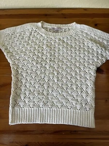 Suéter Philosophy Mujer Talla Pequeña Crema Cuello A Presión Crochet Manga Corta - Imagen 1 de 8