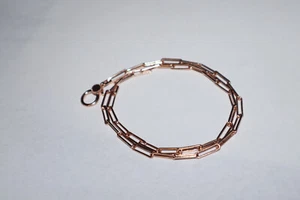 Paper Clip Necklace 10k Solid Rose Gold 16” 62624b - Picture 1 of 6