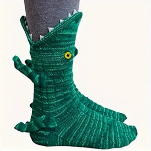 Nuevos calcetines caprichosos de punto de cocodrilo calcetín para adultos - Imagen 1 de 4