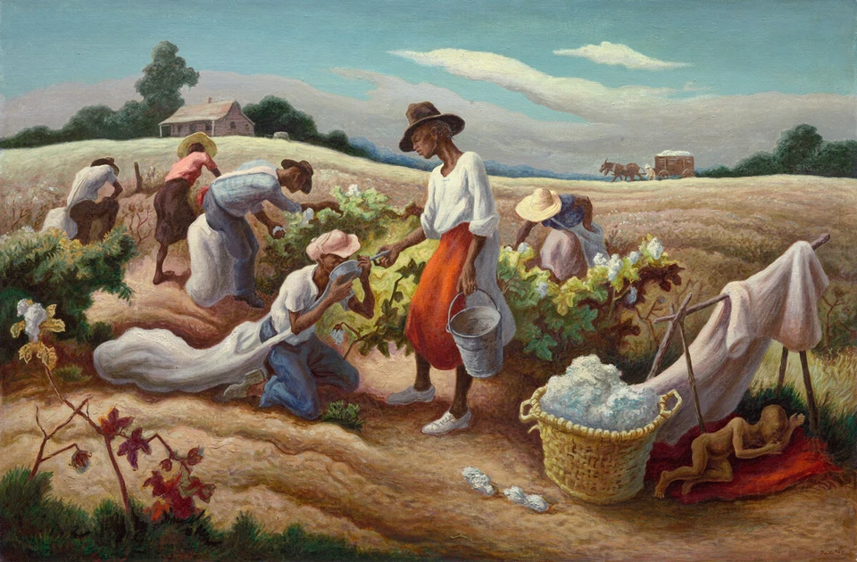Thomas Hart Benton : Cotton Pickers : 1945 : Archival Canvas Art - Image 1 of 1