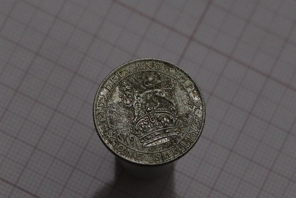 🧭 🇬🇧 UK GB SHILLING 1922 SILVER HIGH GRADE LOVELY TONING B75 #Z8035 - Image 1 of 3