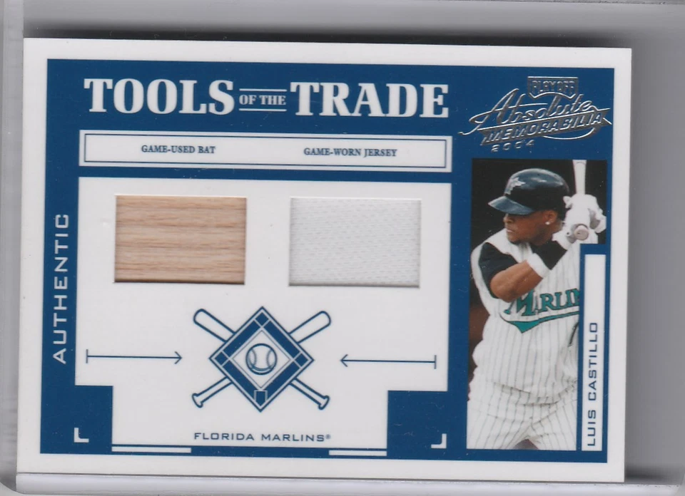 2004 PLAYOFF ABSOLUTE #TT82 LUIS CASTILLO BAT & JERSEY FLORIDA MARLINS 2/250 - Image 1 of 1