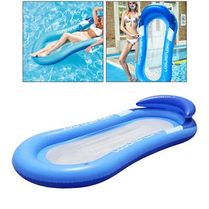 Inflatable Lilo Lounger Chair Floating Row Beach Swimming Pool Aid Air Mat Bed - Picture 1 of 10