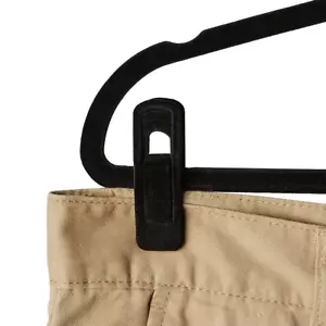 20 Pack Flocked Hangers Clips Hang Pants Skirts Shorts and Accessories Non-Slip - Picture 1 of 6