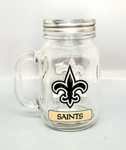 Duck House Sports New Orleans Saints 20oz Glass Mason Jar  - Picture 1 of 4