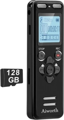 136Gb Digital Voice Recorder: Voice Activated Recorders With Playback, - Image 1 of 4