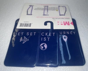 MYTAGALONGS Set of 3 Dark Blue “Jet Set, Bucket List & Journey”  LUGGAGE TAGS - Picture 1 of 11