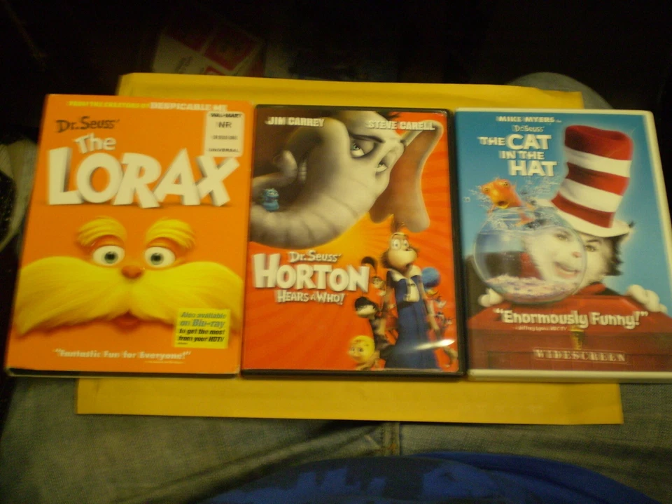 (3) Dr. Seuss Children's DVD Lot: Cat in the Hat The Lorax & Horton Hears a Who! - Image 1 of 1