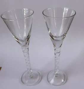 Holmegaard Twisted Stem Aperitif Shot Glasses Denmark Glass Works Barware 15cm - Picture 1 of 11