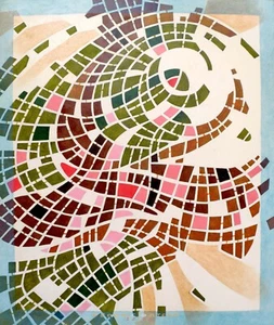 Mappa immaginaria. Dipinto ad olio su carta, originale - Foto 1 di 12