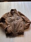 Flavor Motorcycle Jacket  Leather Brown Womens size Medium cargo pockets stylish