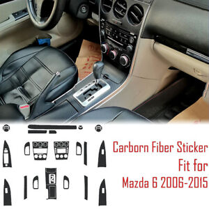 Interior Center Console Carbon Fiber Molding Sticker Decals For Mazda 6 2006-15
