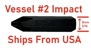 2 pcs Vessel JIS #2 Impact 8mm 5/16 hex for Japanese motorcycle car screws NEW - Picture 1 of 6