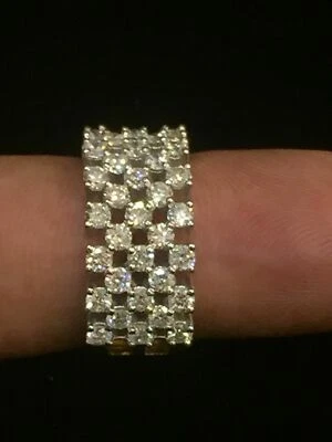 1.67 Cts Round Brilliant Cut Natural Diamonds Band Ring In 585 Fine 14K Gold - Image 1 of 4