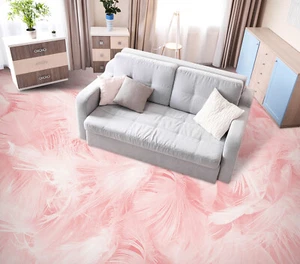 3D Pink Feather 35RAIN77 Floor WallPaper Murals Wall Print Decal AJ Honey - Picture 1 of 6